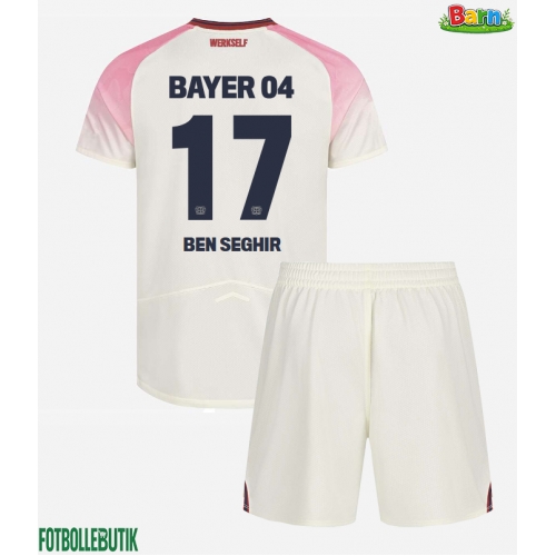 Bayer Leverkusen Eliesse Ben Seghir #17 Bortaställ Barn 2025-26 Kortärmad (+ Korta byxor)